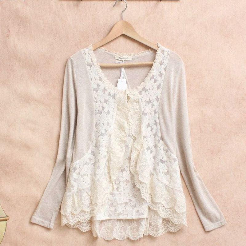 Embroidery Jersey - Musim Semi Mori Gadis Manis Kemeja
