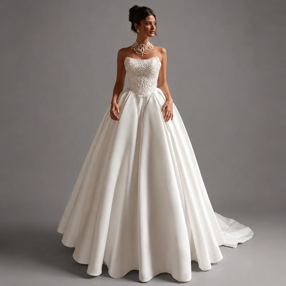 Embroidery Online Designs - Gaun Pengantin Elegan yang Dapat Disesuaikan,