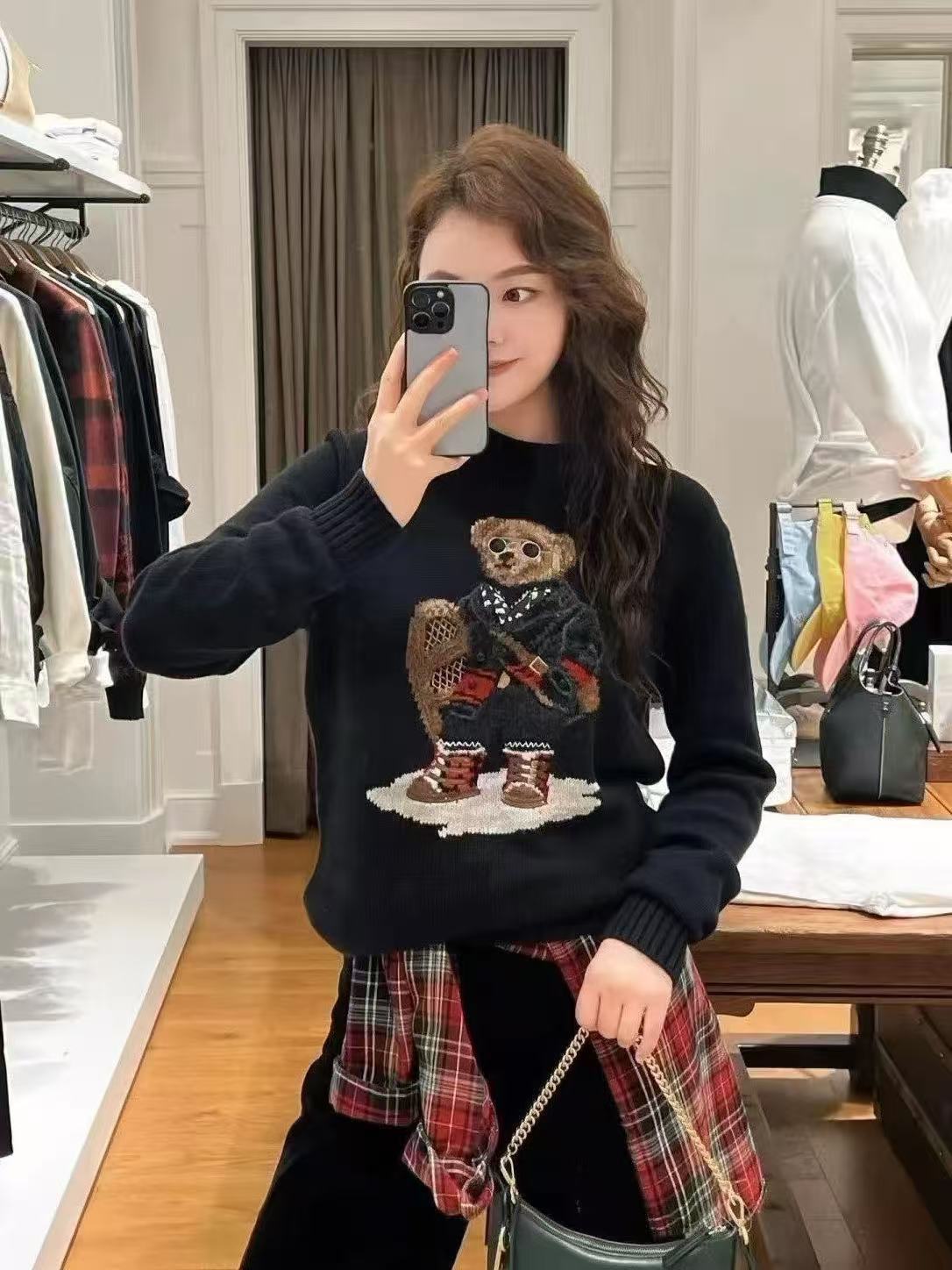 Embroidery Thread Yarn - Sweater Rajut Unisex Musim Dingin, Sweater