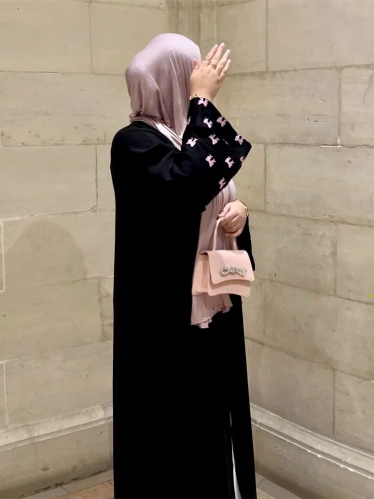 Embroidery Kebaya - Ramadan Abaya hati hitam Damen Dubai