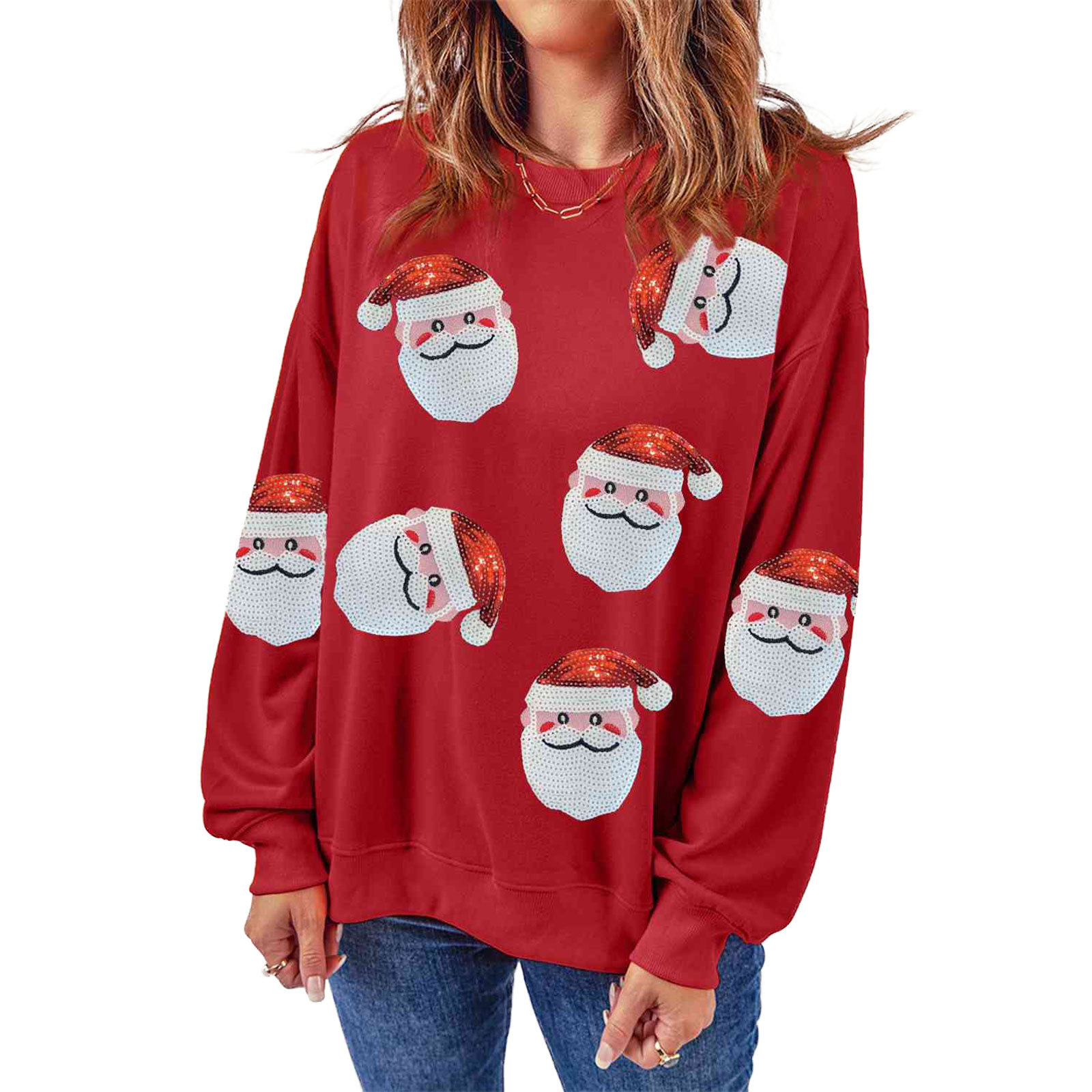 Embroidery Online Designs - Sweater Natal Kerah Bulat Hoodie Desain