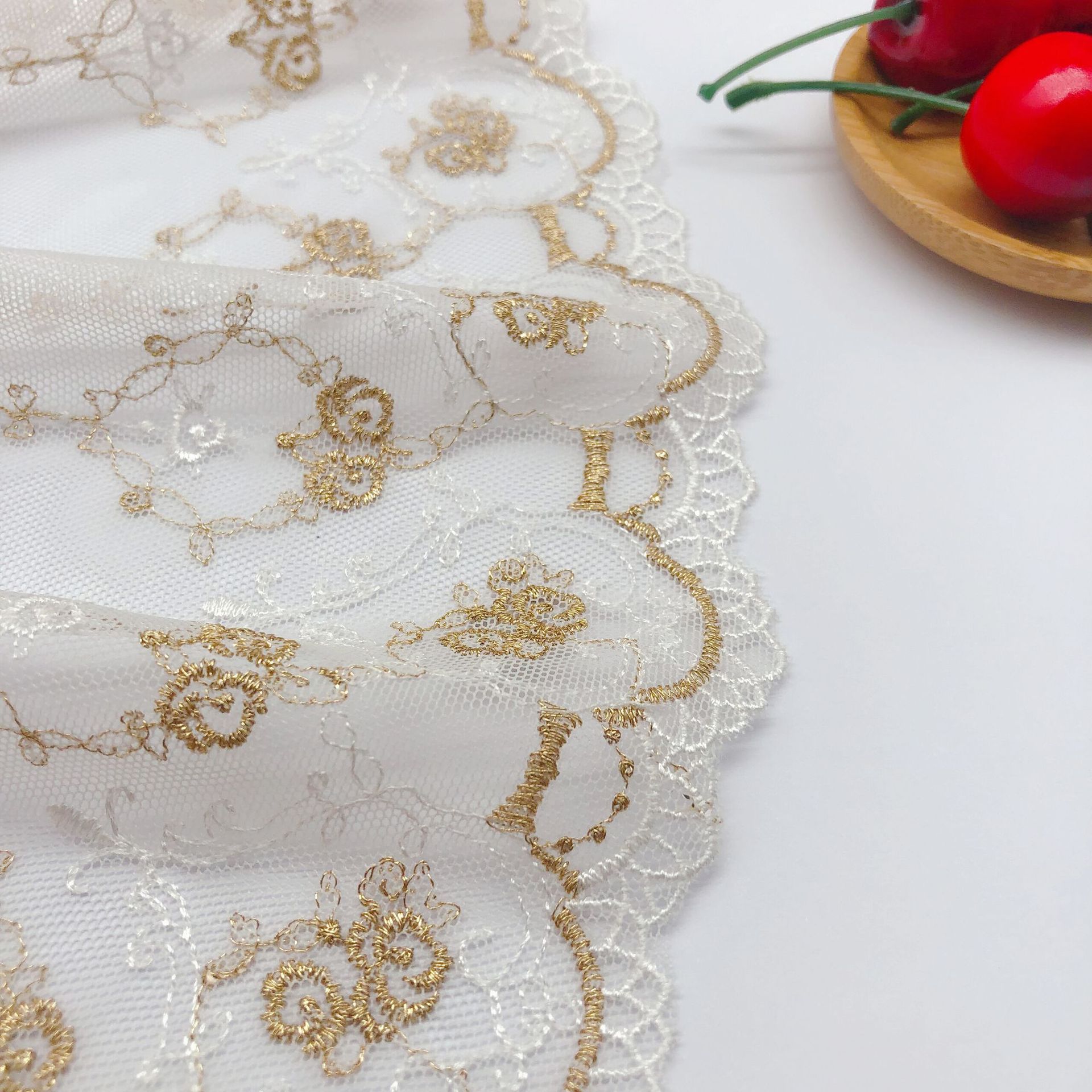 Embroidery Rose - Kain Renda Mawar Benang Emas Bordir