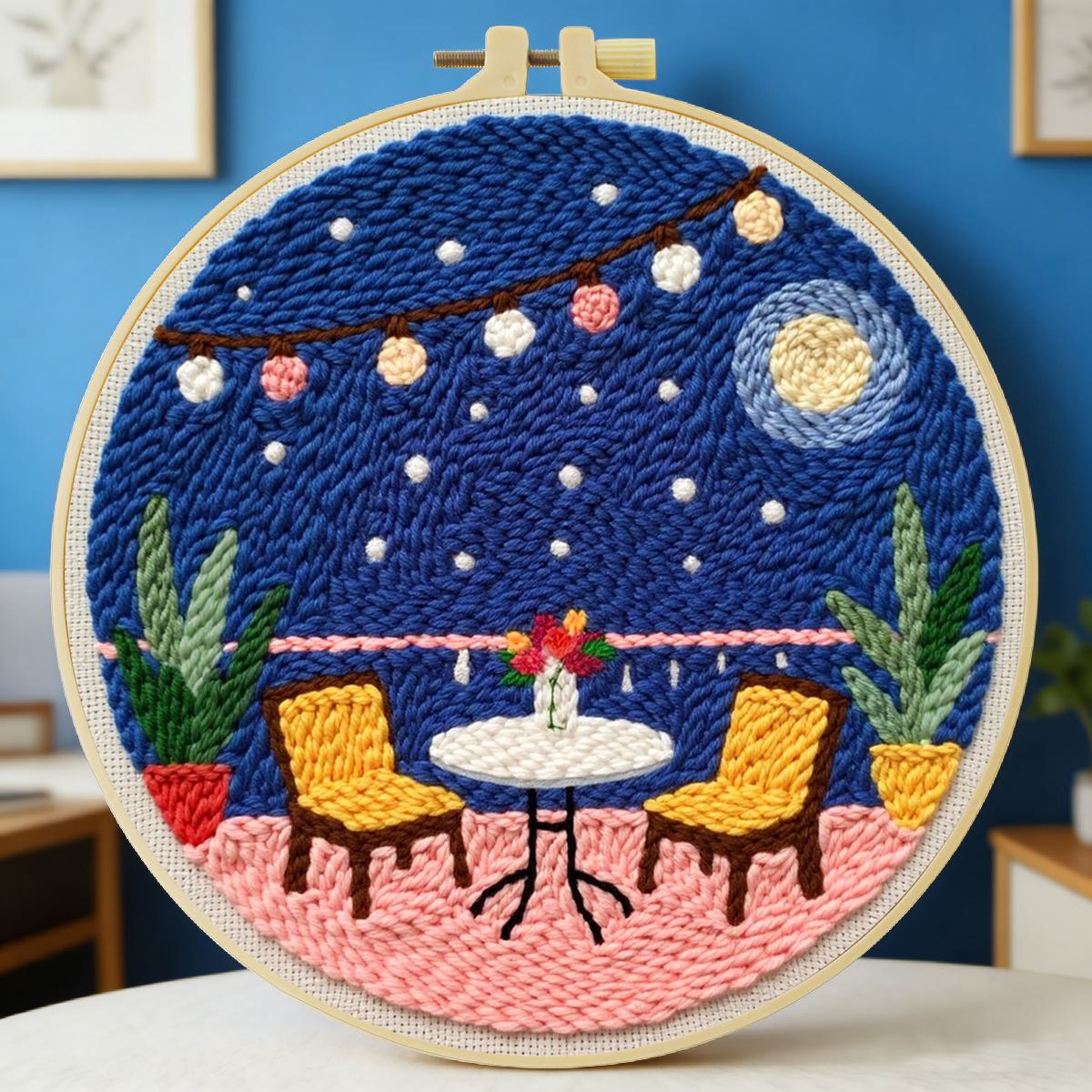 Printed Embroidery Kit - Set Kit Sulaman Jarum Punch 20X20CM/7.87inch,