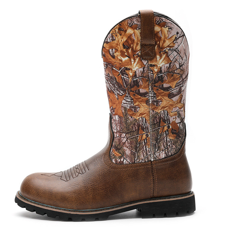 Embroidery On Leather - Sepatu Bot Pria Ukuran Besar 48