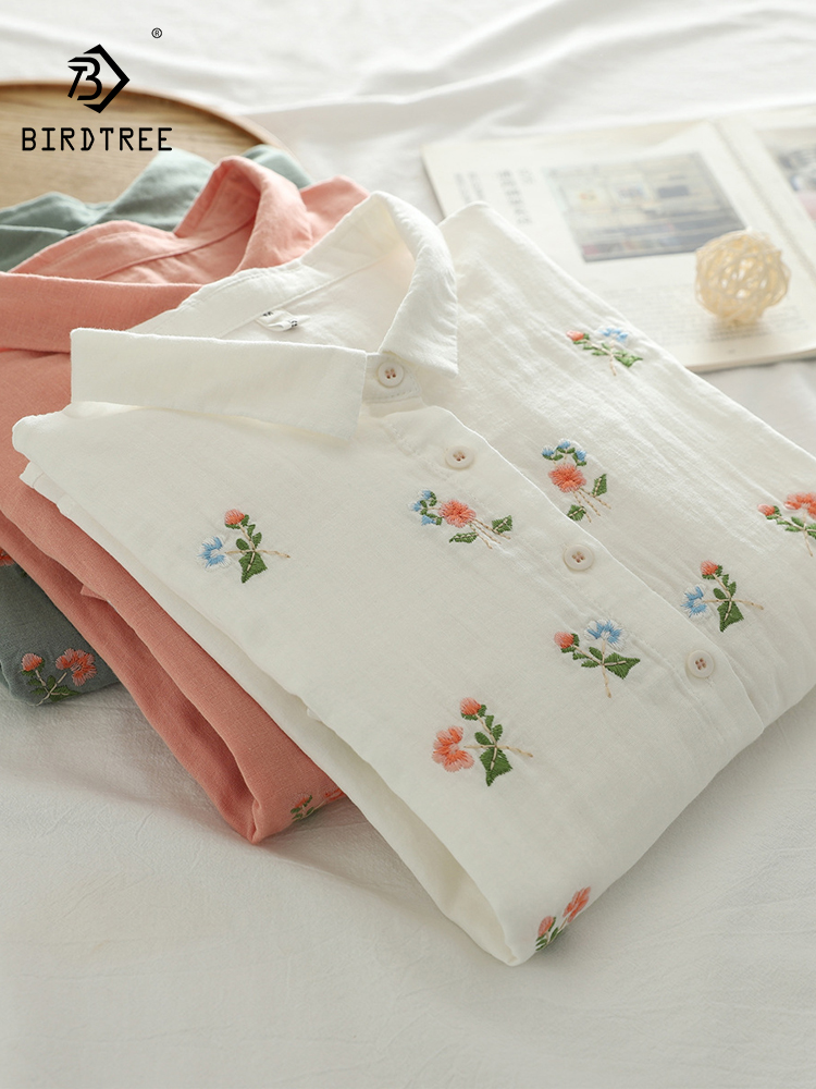 Embroidery Thread Yarn - Kemeja Lengan 3/4 Benang Katun Musim
