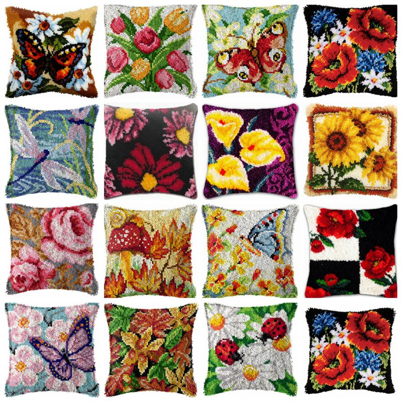 Printed Embroidery Kit - Tanaman bunga Kit kait selot simpul