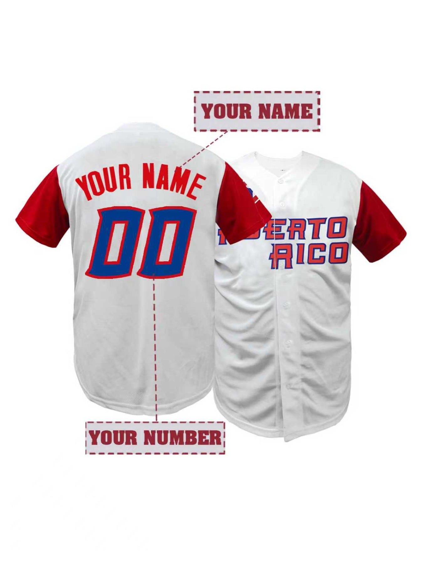 Embroidery Jersey - Jersey Bisbol Pria dengan Nama dan
