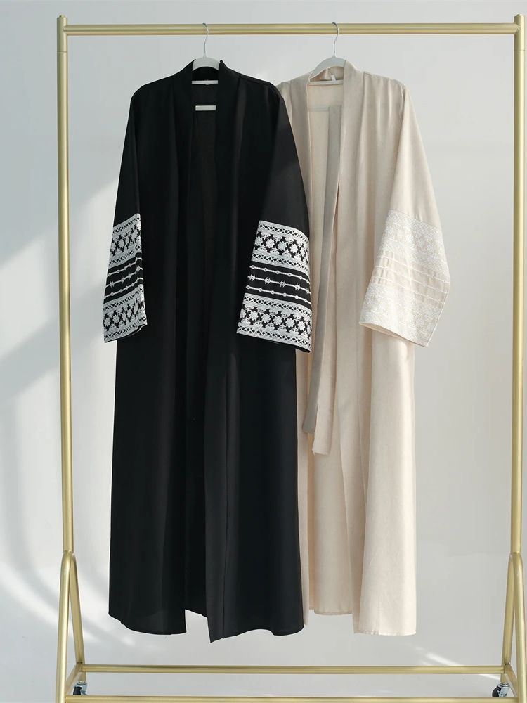 Embroidery Kebaya - Ramadan Idul Fitri Kimono Terbuka Hitam