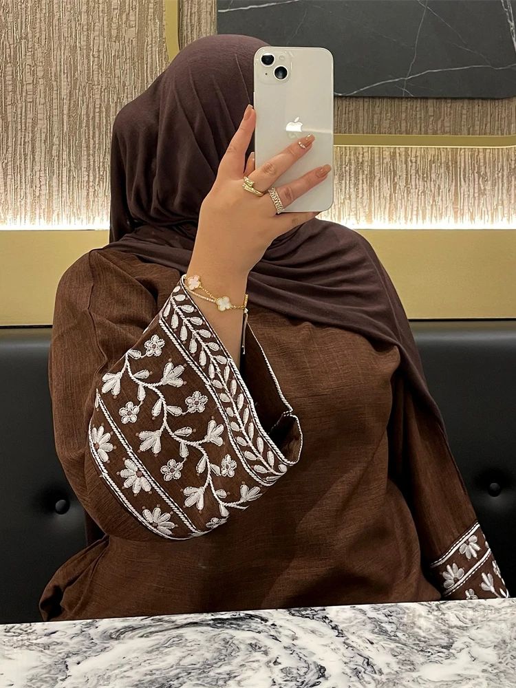 Embroidery Kebaya - Bunga Linen bordir Abaya 2024 mewah