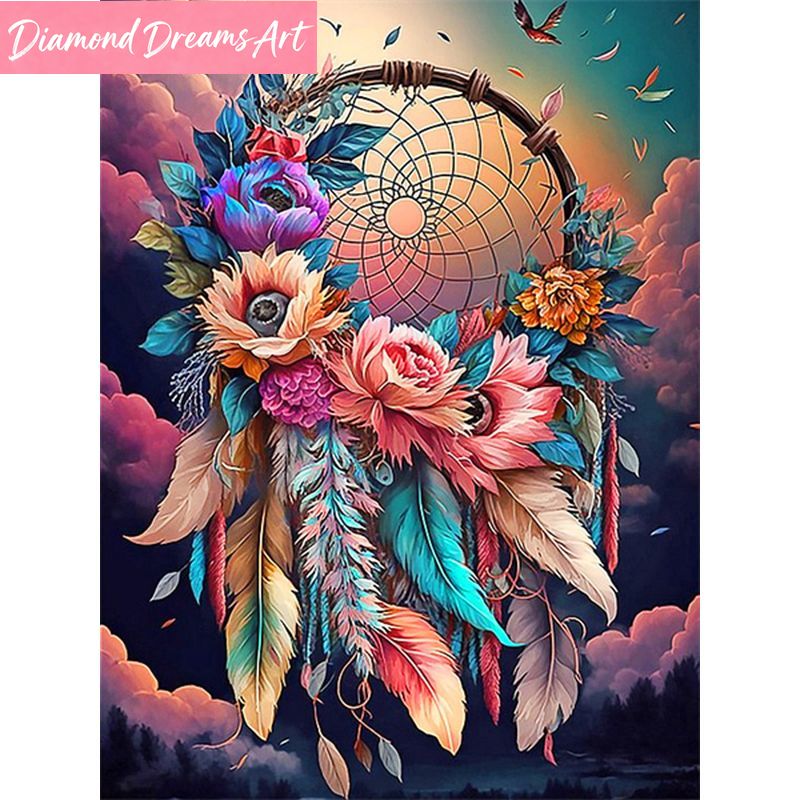 Embroidery Rose - Lukisan Berlian Tanpa Bingkai, Dream Catcher