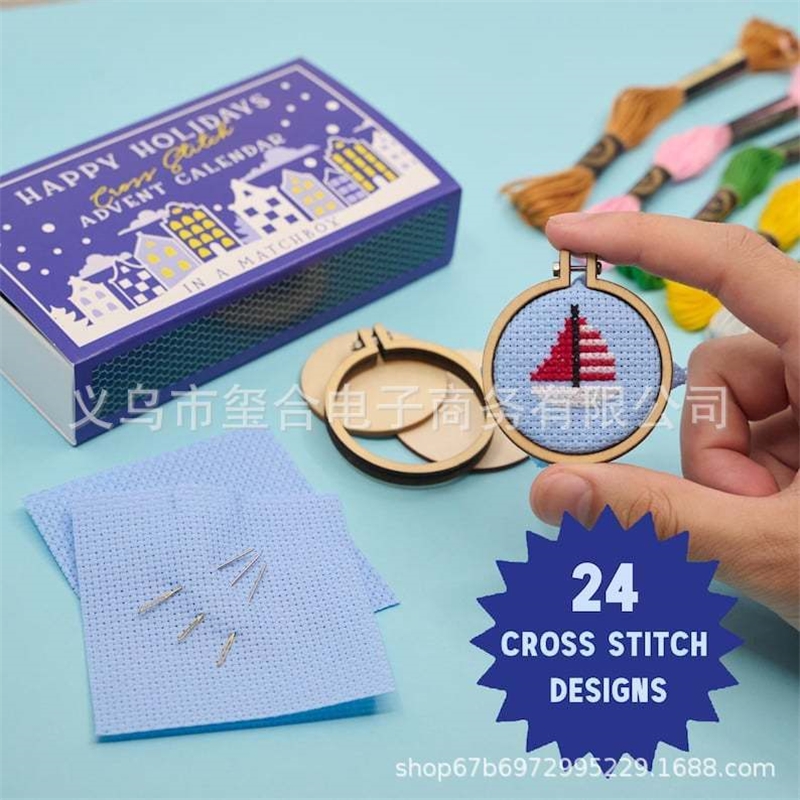 Embroidery Xmas Kits - Kit Kalender Advent Natal DIY dengan