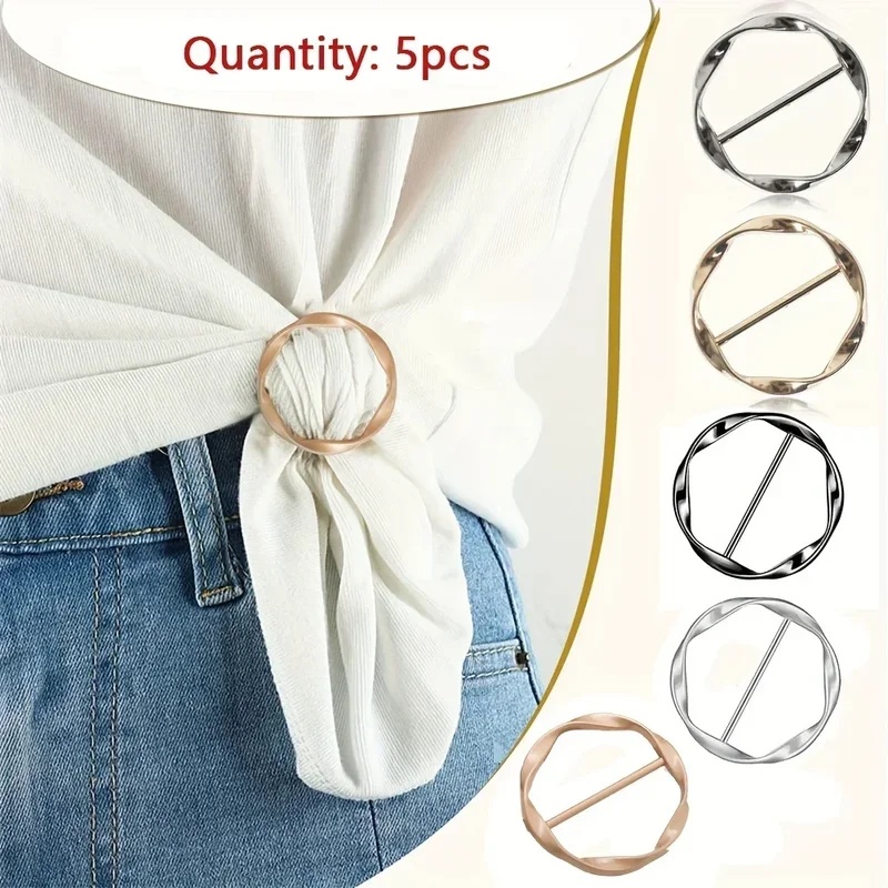 Embroidery Knot - 5 Buah Klip Lingkaran Bulat Logam