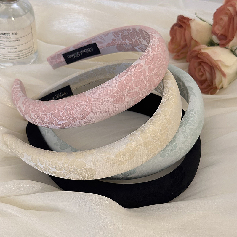 Embroidery Rose - Bando spons bordir bunga mawar wanita,