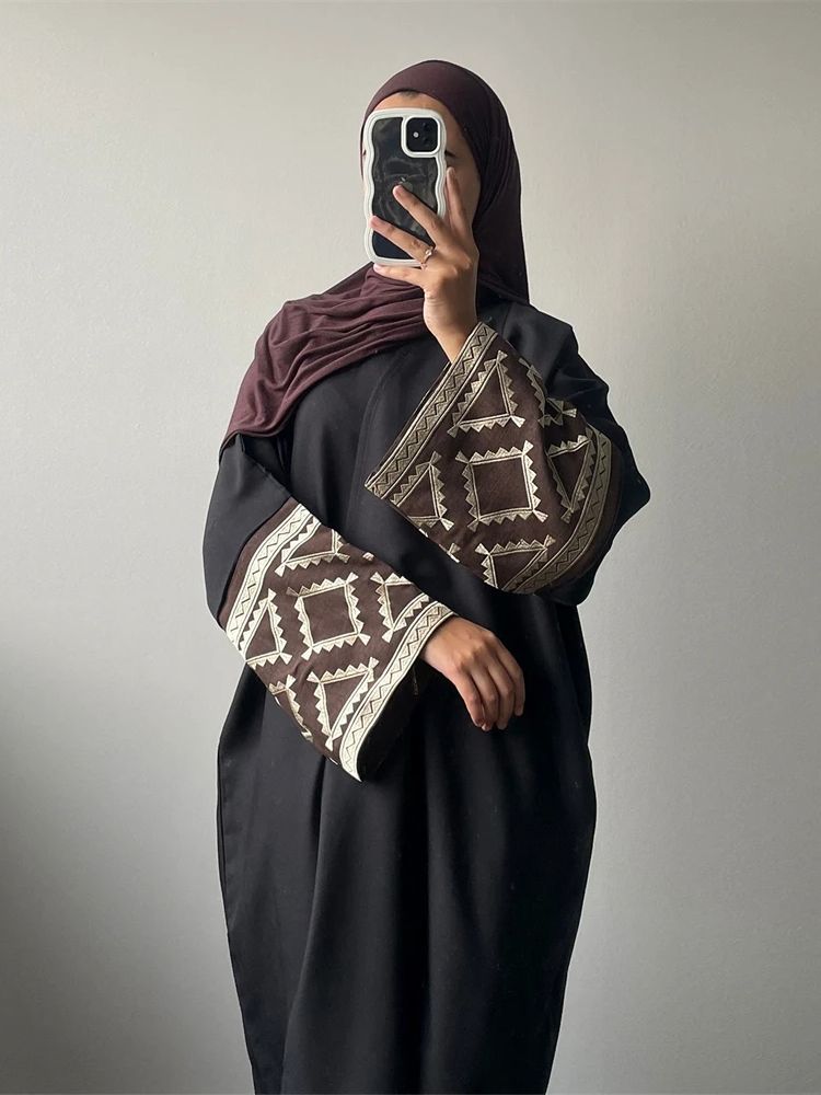 Eid Kimono Abaya Dubai bordir  - Embroidery Kebaya ulasan dan harga