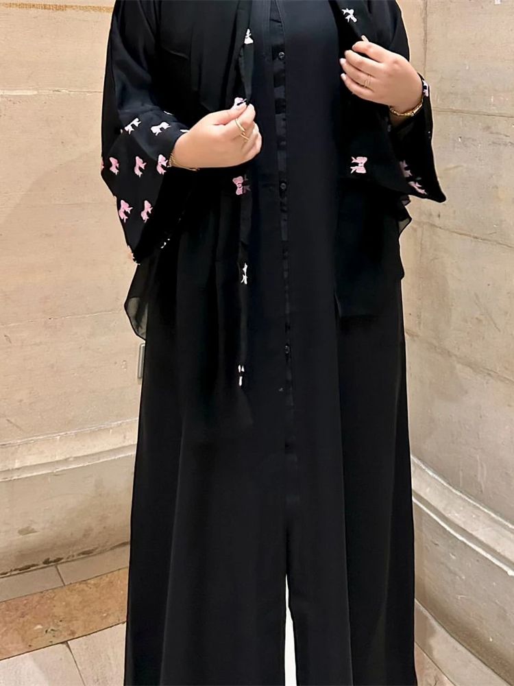 Ramadan Abaya hati hitam Damen - Embroidery Kebaya ulasan dan harga