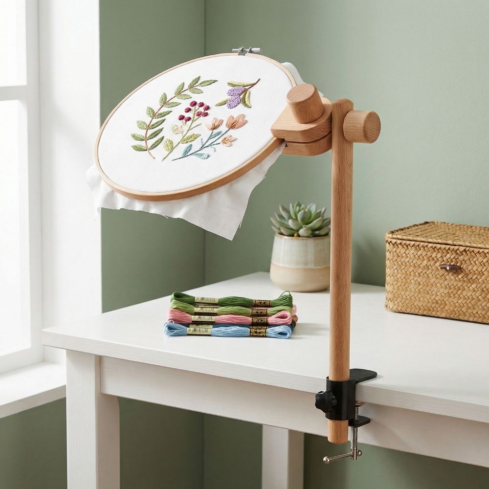 Penyangga Bingkai Bordir Kayu  - Embroidery Hoop Stand ulasan dan harga
