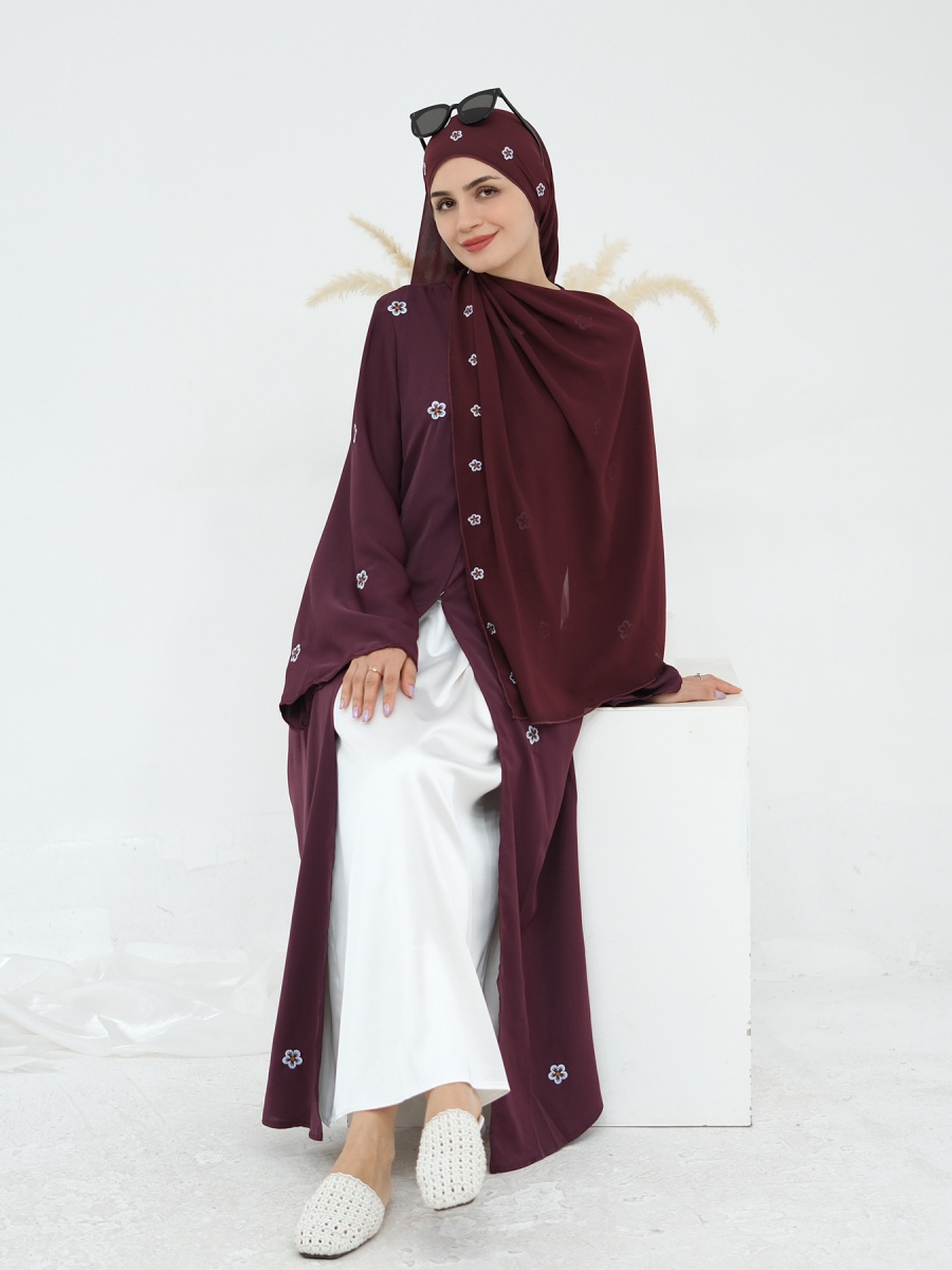 Gaun Abaya Dubai Mewah Bordir  - Embroidery Kebaya ulasan dan harga