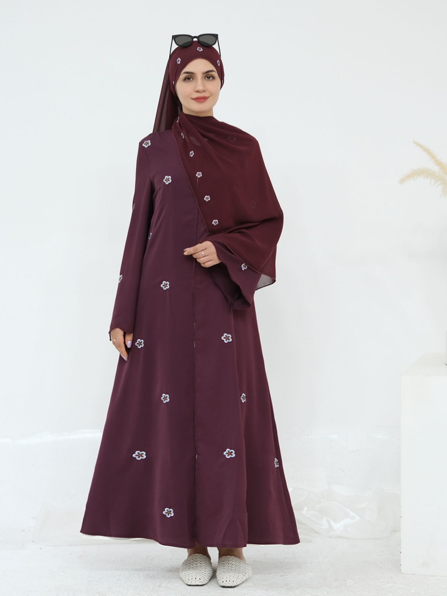 Gaun Abaya Dubai Mewah Bordir  - Embroidery Kebaya ulasan dan harga
