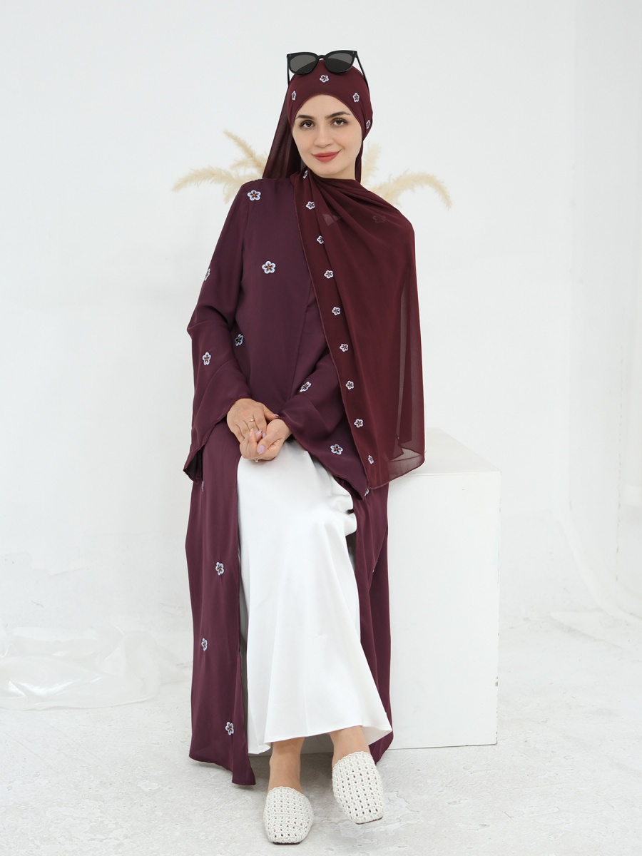 Gaun Abaya Dubai Mewah Bordir  - Embroidery Kebaya ulasan dan harga