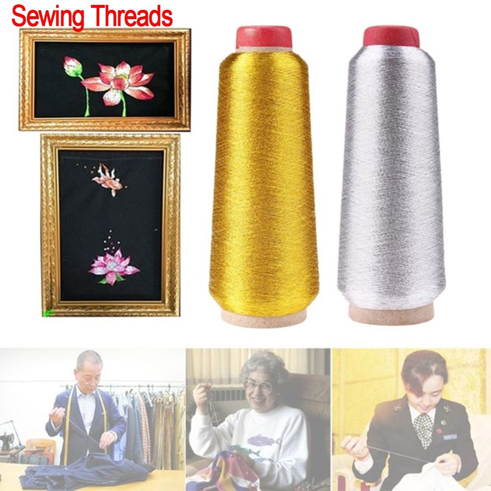 Benang bordir emas/perak benan - Embroidery Thread Yarn ulasan dan harga