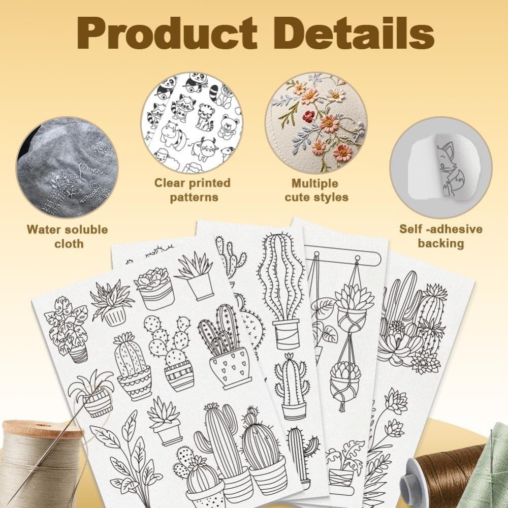30Pcs Penstabil Pola Bordir Ka - Embroidery Cloth ulasan dan harga