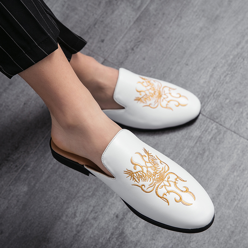 Sandal selop kulit kasual untu - Embroidery On Leather ulasan dan harga