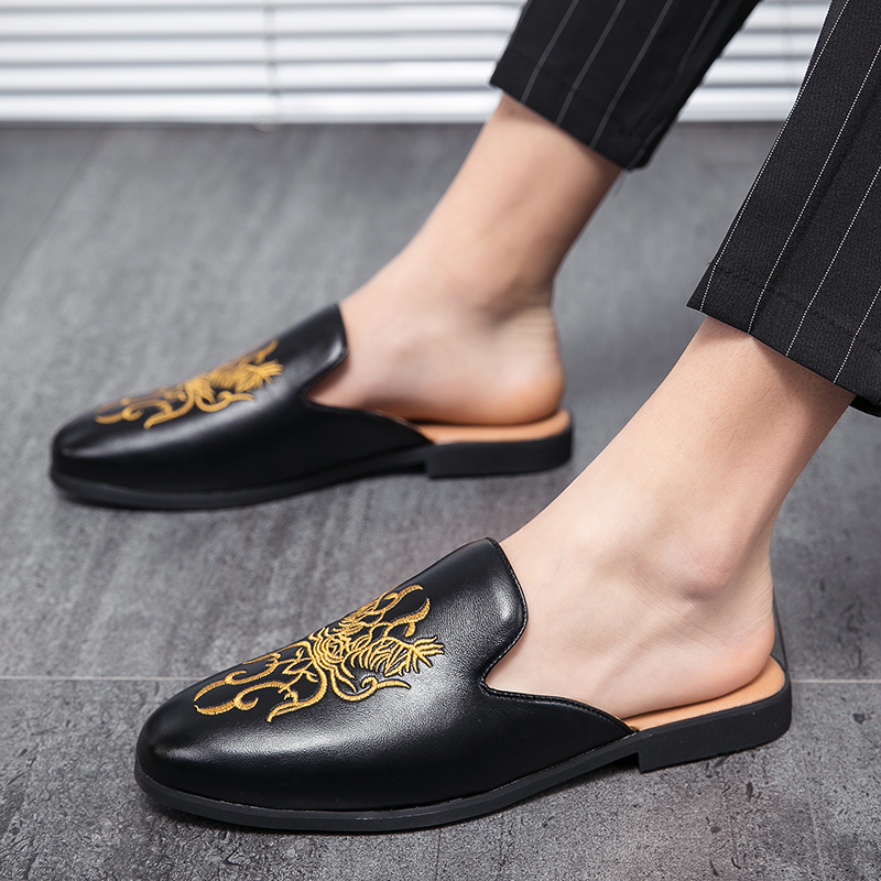 Sandal selop kulit kasual untu - Embroidery On Leather ulasan dan harga