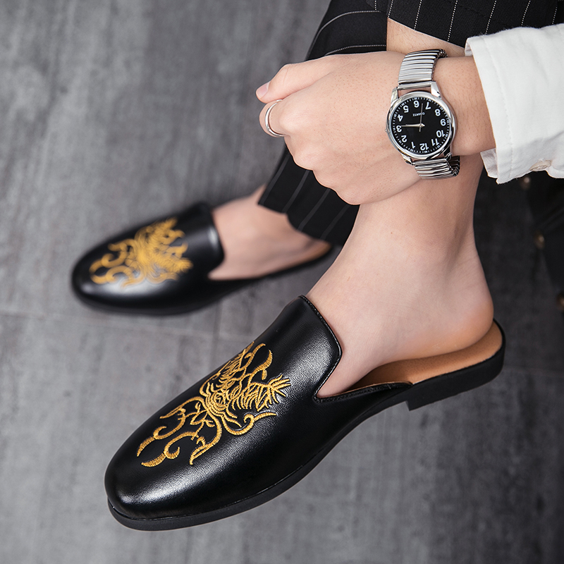Sandal selop kulit kasual untu - Embroidery On Leather ulasan dan harga