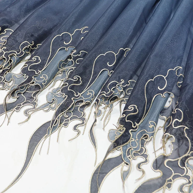 Kain Gradasi Daun Teratai Bord - Embroidery Cloth ulasan dan harga