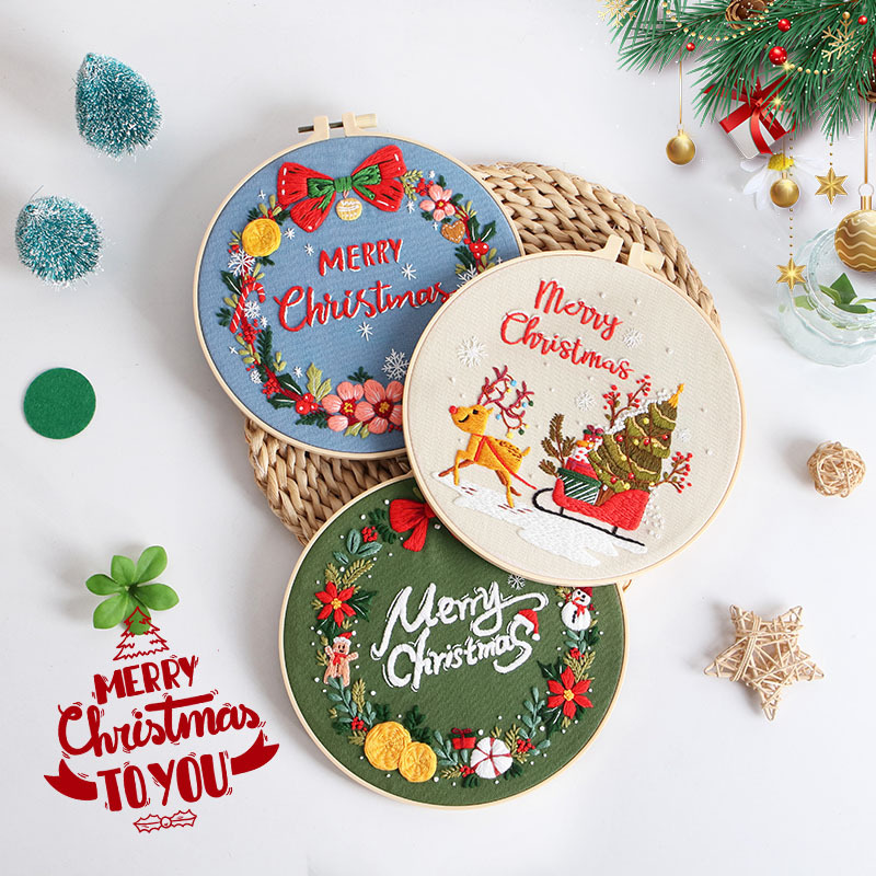 Kit bordir DIY Selamat Natal u - Embroidery Xmas Kits ulasan dan harga