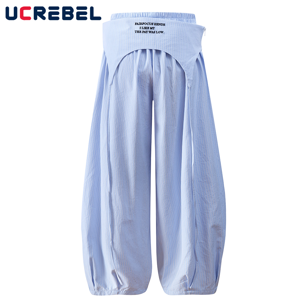 Celana Kaki Lebar Bergaris Bor - Embroidery Jersey ulasan dan harga