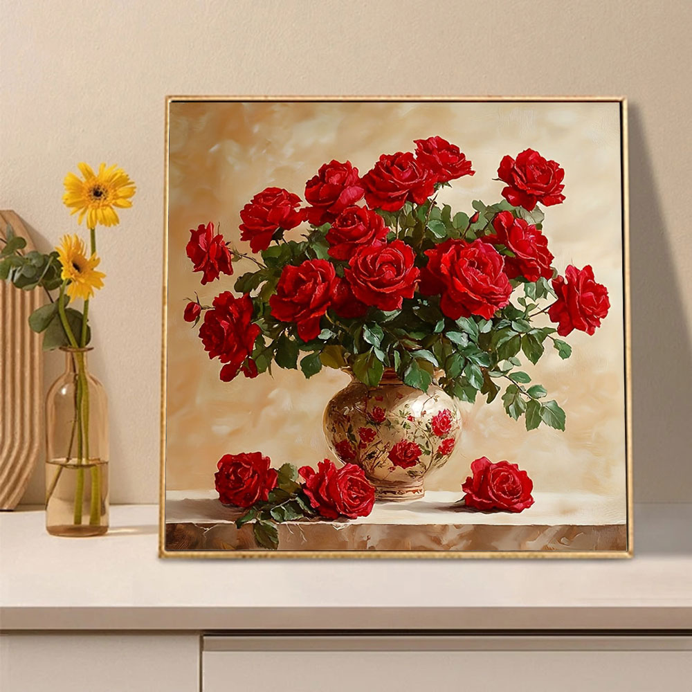 Lukisan Berlian Mawar Full Squ - Embroidery Rose ulasan dan harga