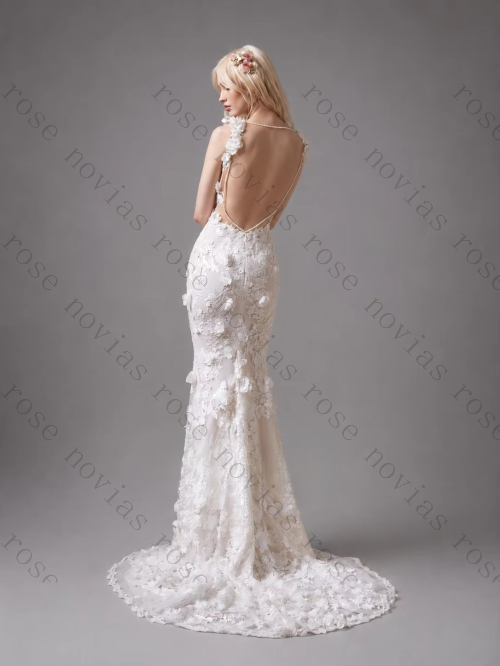 Gaun pengantin desain punggung - Embroidery Online Designs ulasan dan harga