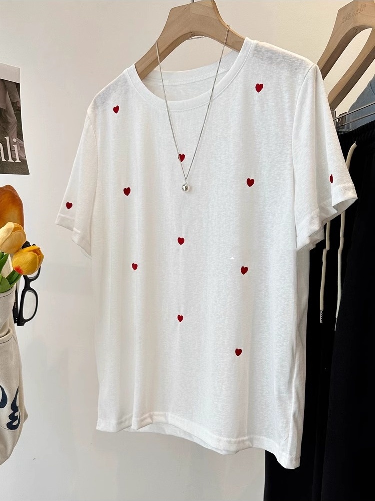 Kaos Wanita Lengan Pendek Bord - Embroidery Love ulasan dan harga