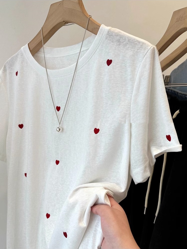 Kaos Wanita Lengan Pendek Bord - Embroidery Love ulasan dan harga