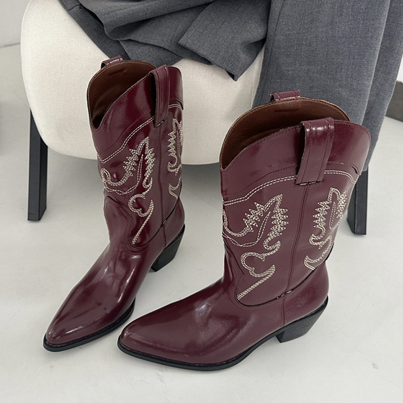 Liyke Sepatu Bot Barat Kulit M - Embroidery On Leather ulasan dan harga
