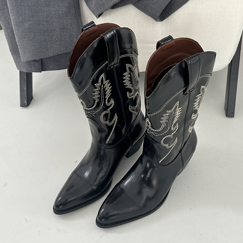 Liyke Sepatu Bot Barat Kulit M - Embroidery On Leather ulasan dan harga