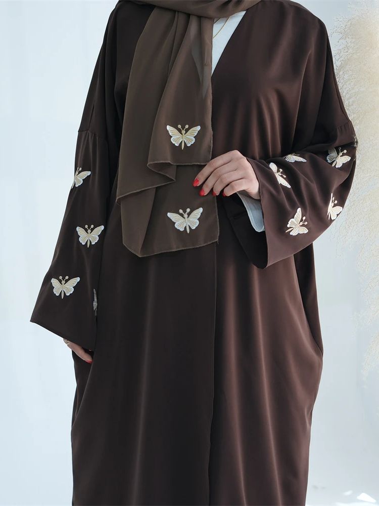 Kimono Abaya Dubai Kimono kupu - Embroidery Kebaya ulasan dan harga