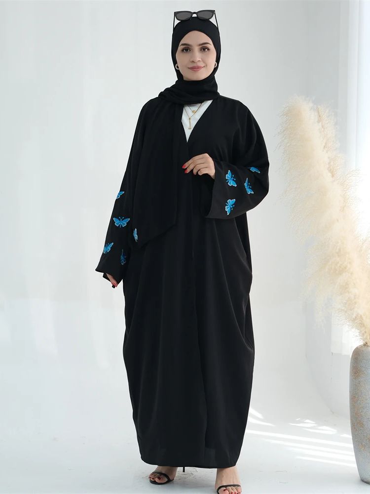Kimono Abaya Dubai Kimono kupu - Embroidery Kebaya ulasan dan harga