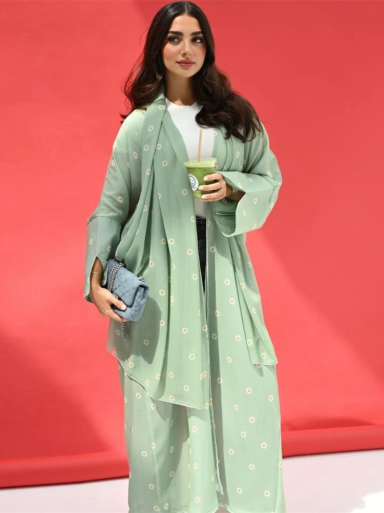 Kimono Abaya Dubai Kimono Musl - Embroidery Kebaya ulasan dan harga