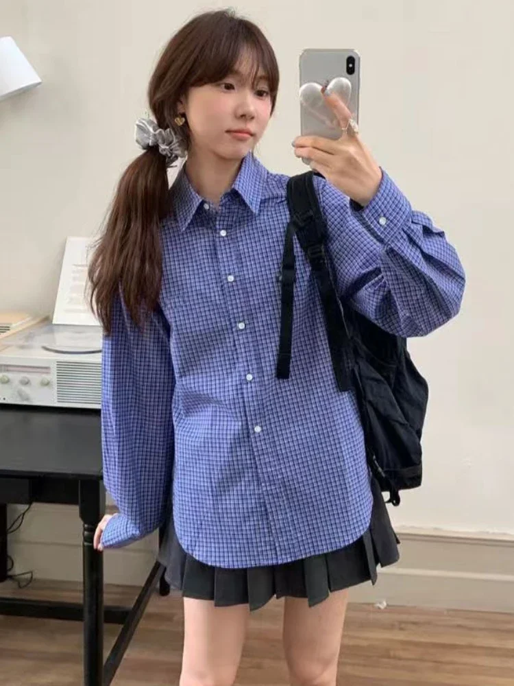 Kemeja Kotak-kotak Biru Antik  - Embroidery Jersey ulasan dan harga