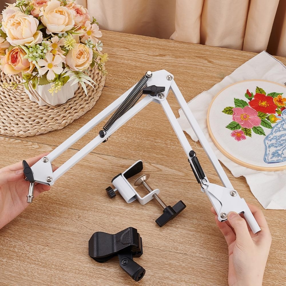 Kit dudukan meja bordir putih  - Embroidery Hoop Stand ulasan dan harga