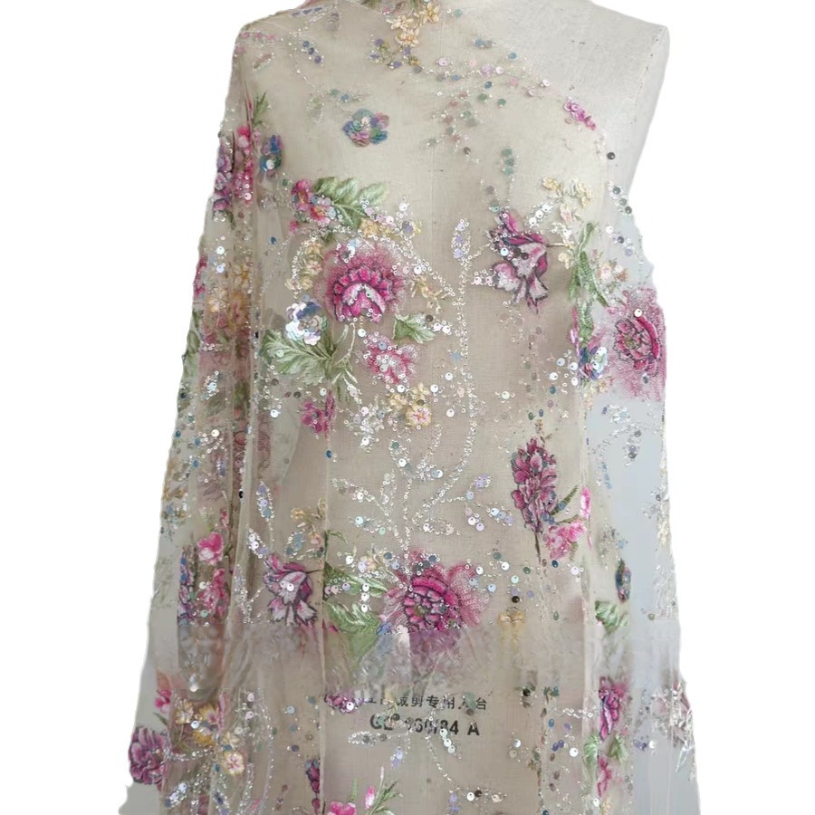 Kain Renda Manik-manik Mewah L - Embroidery Jersey ulasan dan harga