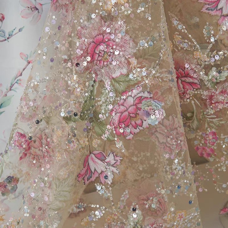 Kain Renda Manik-manik Mewah L - Embroidery Jersey ulasan dan harga