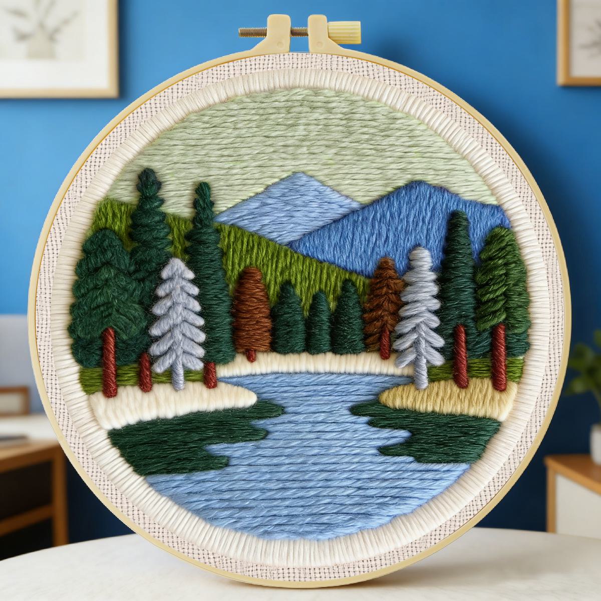 Set Kit Sulaman Jarum Punch Pe - Printed Embroidery Kit ulasan dan harga