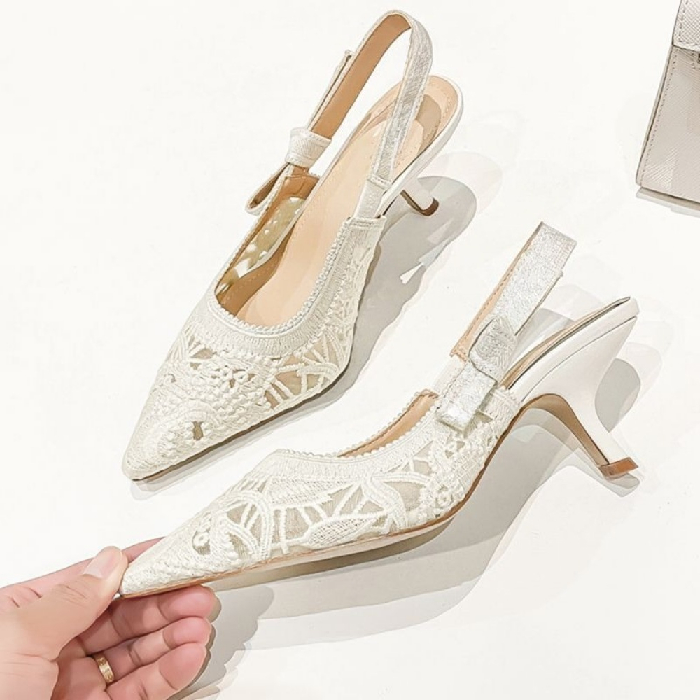 Sandal Hak Tinggi Kulit Asli B - Embroidery Knot ulasan dan harga