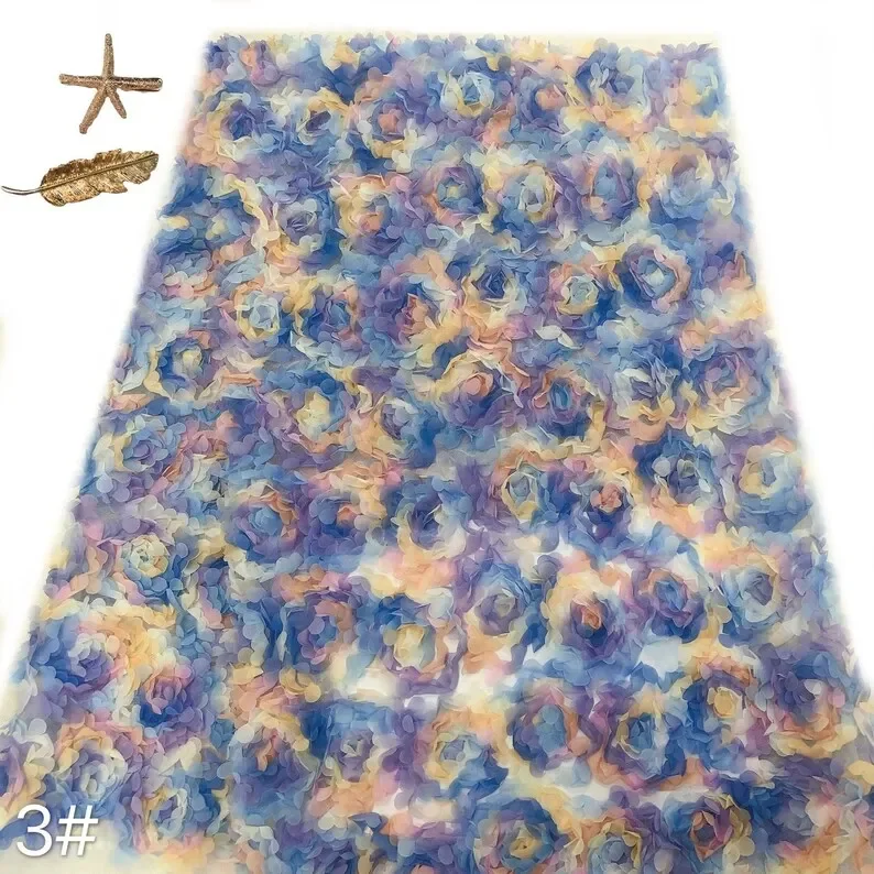 Kain Renda Bunga Mawar Sifon 3 - Embroidery Rose ulasan dan harga