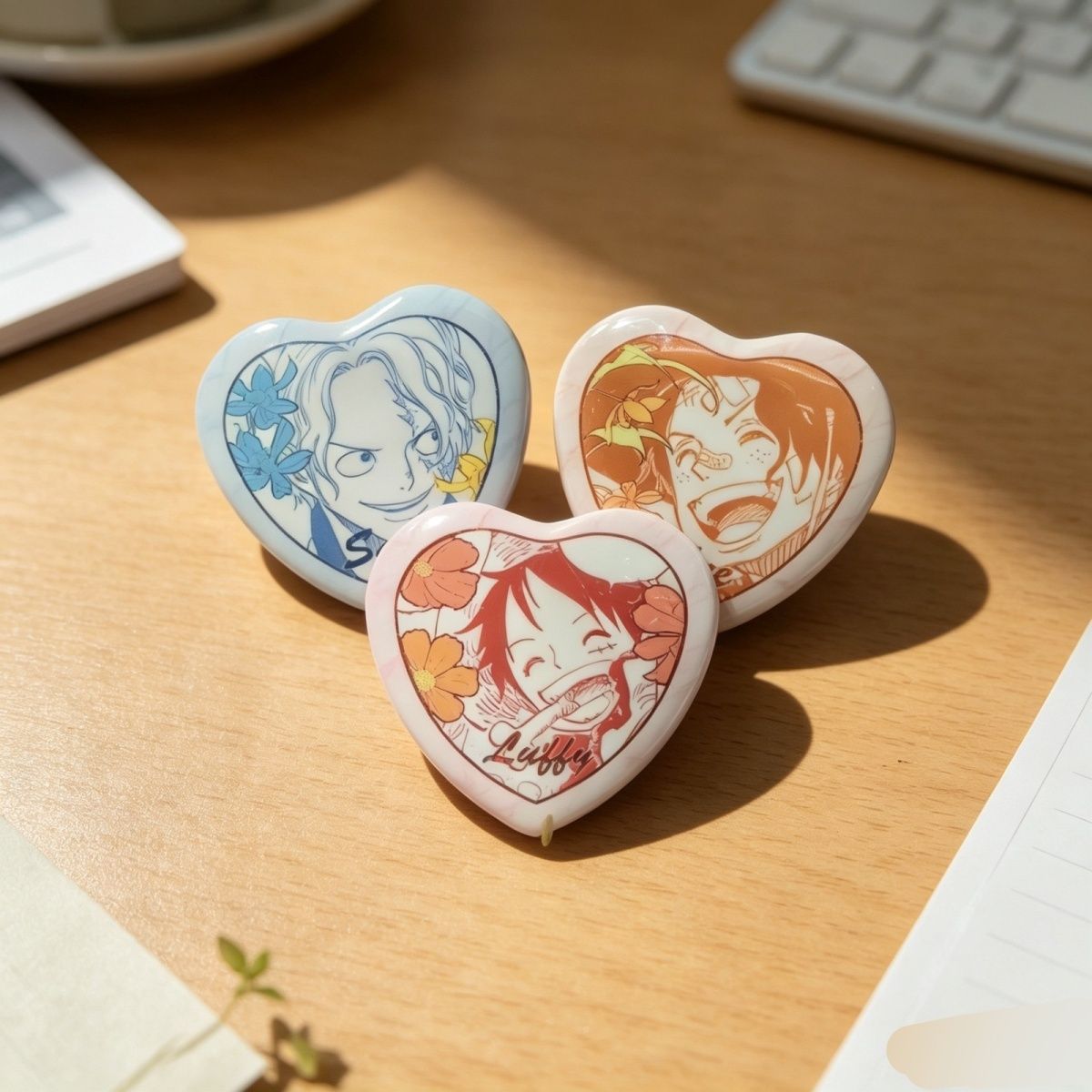 Lencana Cinta Luffy Ace One Pi - Embroidery Love ulasan dan harga
