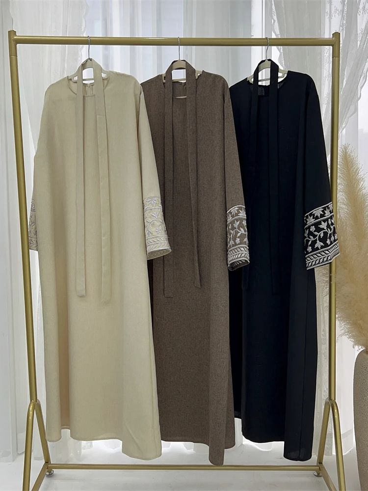 Bunga Linen bordir Abaya 2024  - Embroidery Kebaya ulasan dan harga