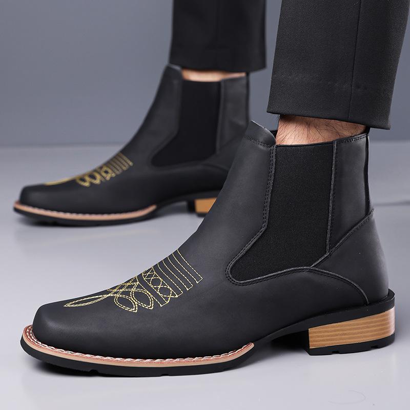 Sepatu Chelsea Pria Berkualita - Embroidery On Leather ulasan dan harga